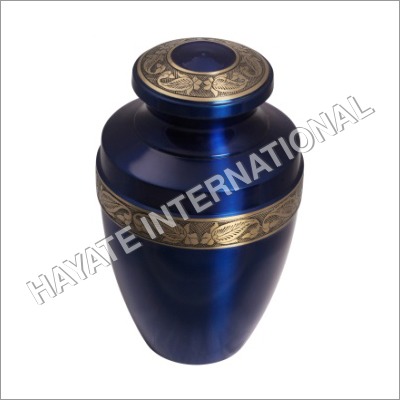 Blue Color Brass Urn