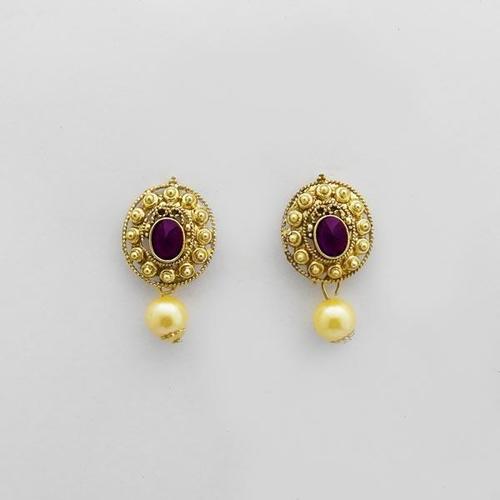 Gold Plated Pearl Drop Stud Earrings for Women - Alloy, Imitation Jewelry Set, 10g Weight | Stylish Design for Weddings, Parties, Engagements, Gifts