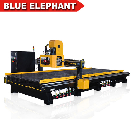 Yellow Atc Cnc Router With Servo Motor 8 Cutting Spacing Auto Tool Changer 2060