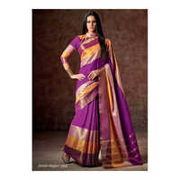 Purple With Golden Orange Sarees