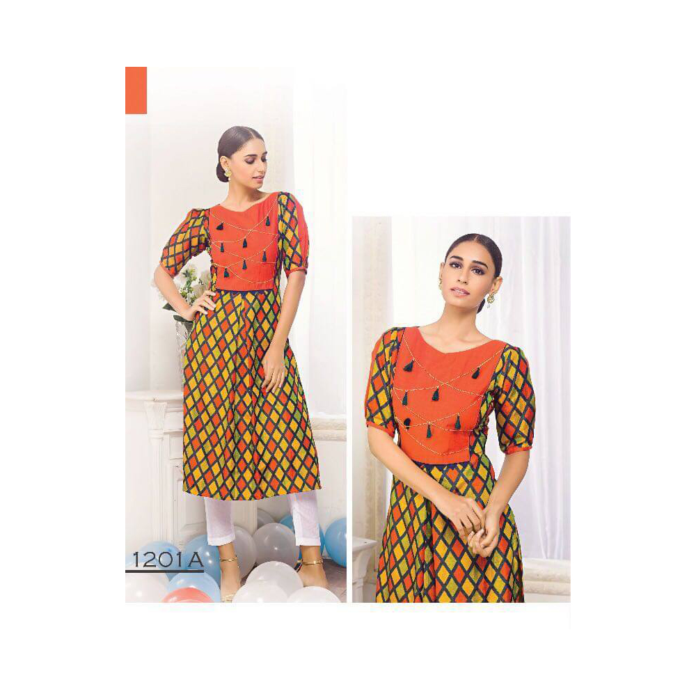 Printed Golden Kurtis