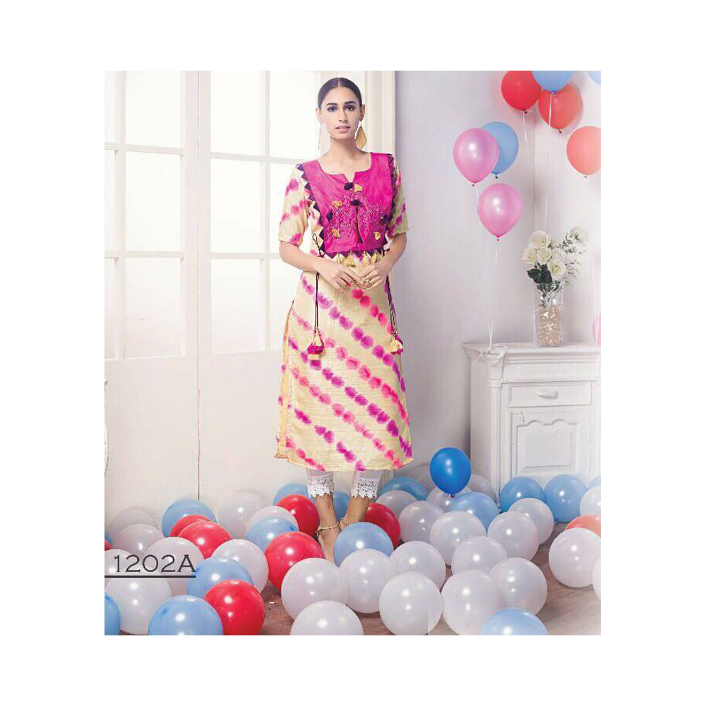 Silk Dyed Printed Kurtis