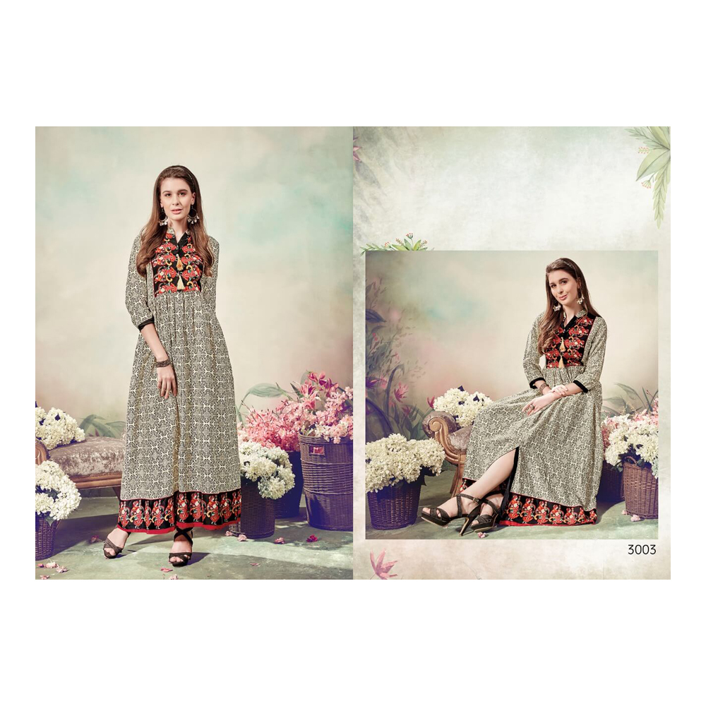 Cotton Rayon Printed Partywear Dress