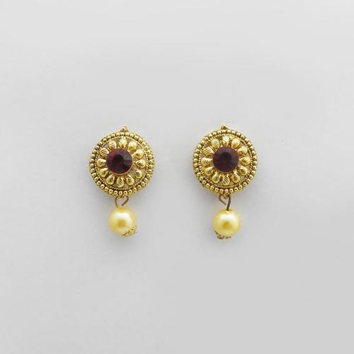 Gold Plated Pearl Drop Stud Earrings for Women - 10g Weight, Imitation Jewelry Set | Stylish Design for Party, Engagement, Wedding, Gift