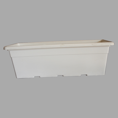 White Rectangle Plastic Pot