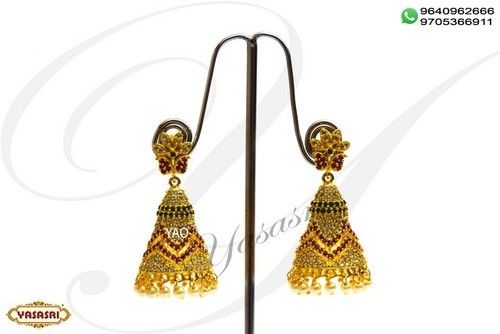 Golden Womens Designer Ear Rings