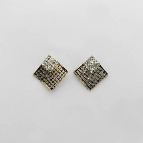 Shades American Diamond Alloy Stud Earring - Alloy, 10g, Round Shape | Unique Craftsmanship Symbolizing Love and Eternity for All Occasions