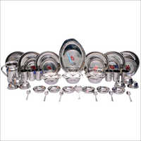 Steel Dinner Set - 42-piece Stainless Steel Collection | Mirror Finish, Compact Design, Easy To Clean