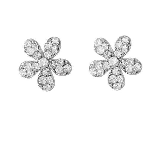 Star Shaped Trinket Alloy Stud Earring - Alloy Round Design Crystal Accents | Unique Jewelry Piece for Women and Children Perfect for Special Occasions