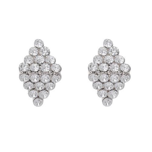 Fancy AD Stone Stud Alloy Stud Earring - Alloy Material Round Shape | Unique Crystal Designs for Engagement Anniversaries and Special Occasions