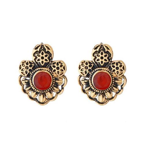 भारतीय शैली का क्रिस्टल एन्टीक स्टोन स्टड इयरिंग से बना