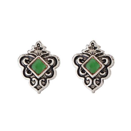 Fashion Design Gold Plated Stud Earring - Alloy 10 Grams | Unique Round Shape Crystal Stone Ideal for Weddings Engagements and Parties