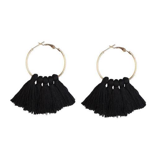 Round Loop Dangler Brass Tassel Earring - Alloy Material, Stylish Design for Women & Children | Perfect for Anniversary, Engagement, Wedding, Party