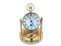 Nautical Brass Gimbal Compass - Metal, Polished Gold Finish, Golden Color | Feng Shui Gift, Weighs 458 Grams