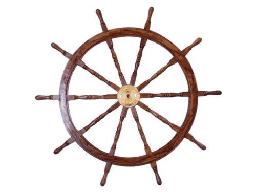 Brown Wooden Ship Wheel