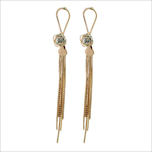 Designer Earring - Exotic Golden Flower Shaped 1 Inch with Sapphire Stones | Elegant for Parties Weddings Gifts and Anniversaries