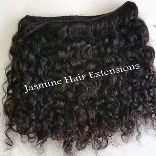 Natural Black Color Deep Curly Human Hair Wefts