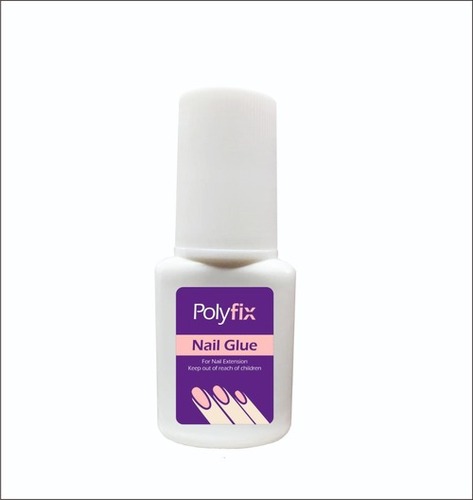 Polyfix Nail Glue - Ethyl2-Cyanoacrylate Liquid, 7 gm Brush Applicator Bottle | Transparent, Quick Drying, Long Lasting Adhesive for Acrylic & Fake Nails