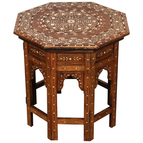 Bone inlaid antique style side table