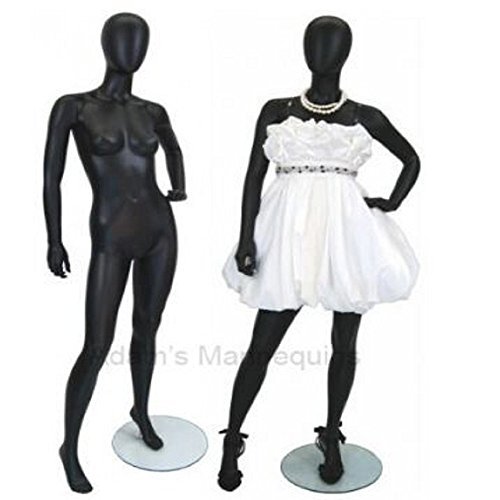 Abstract Female Mannequin - Fiberglass, Medium Size, Matte Black Finish | Handcrafted Design, Easy to Dress and Undress, Fixed Pose