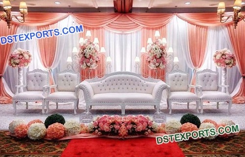Custmoized Asian Wedding White Sofa Set