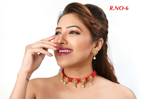 Thread Necklace Drop Earrings