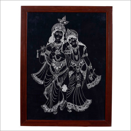 Embroidered Radha Krishna Wall Hangings Frame