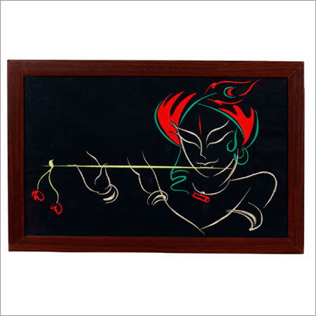 Embroidered Lord Krishna Wall Hangings Frame