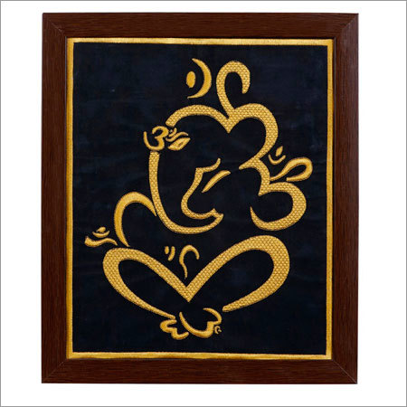 Embroidered Lord Ganesha Wall Hangings Frame
