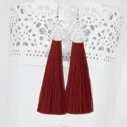 Silver Oxidised Fringe Party Wear Metal Tassel Earring - Alloy Material Durable & Skin-Friendly Design | Fashion & Costume Jewelry Type