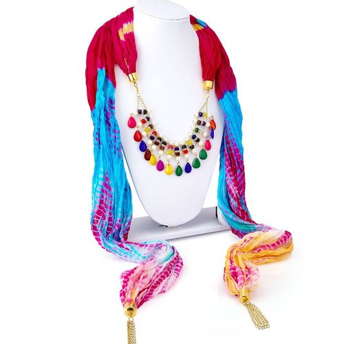 Fascinating Silk Detachable Scarf Necklace With Chain Gender: Children