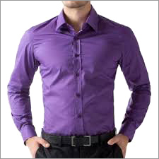 Formal Shirt - Cotton Blend, S-XXL, Purple | Standard Collar, Slim Fit, Long Sleeves, Wrinkle-Free, Comfortable Fit, Classic Style