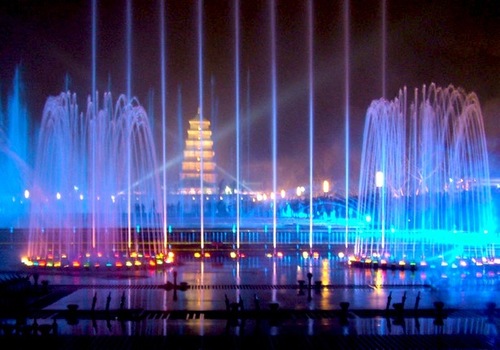 Musical Fountain Lighting With Laser Show