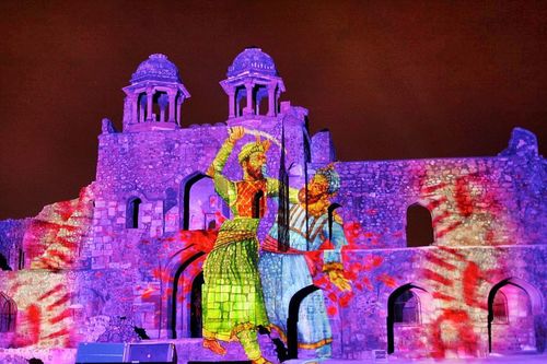 Light And Sound Show With 3D Projection Mapping
