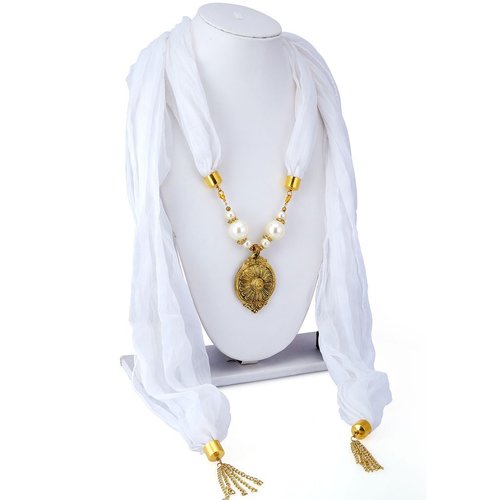 Designer Gold Plated Scarf Necklace With Chain Gender: Children
