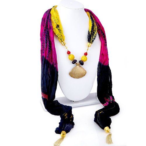 Excellent Silk Detachable Scarf Necklace With Chain Gender: Children