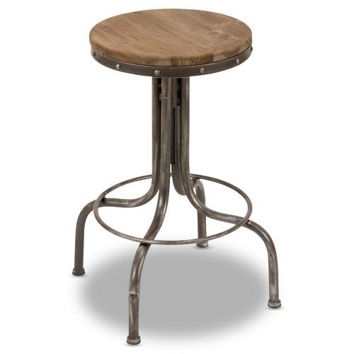 Industrial Bar Stool With Footrest No Assembly Required