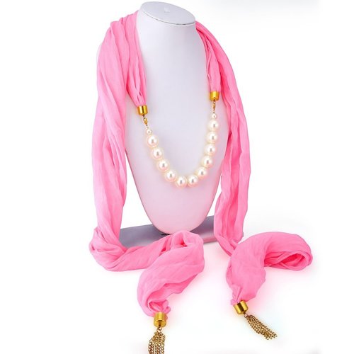 Marquise Chiffon Detachable Scarf Necklace With Chain Gender: Children