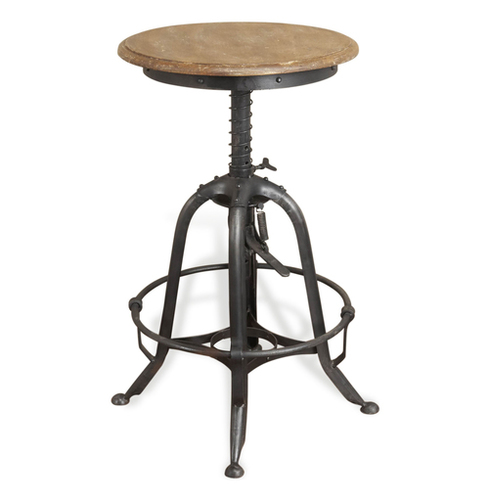 Round Seat Bar Stool With Footrest
