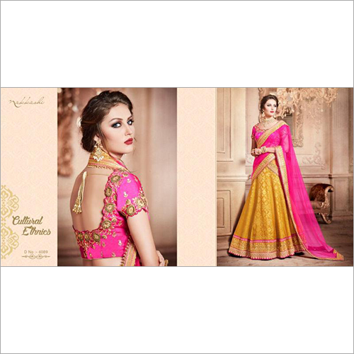 Pink And Yellow Fancy Sarees