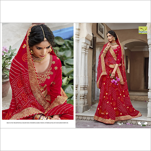 Red Gota Work Saree