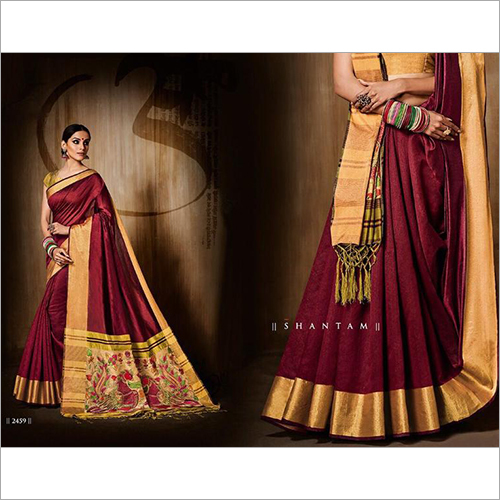 Maroon Ladies Silk Saree