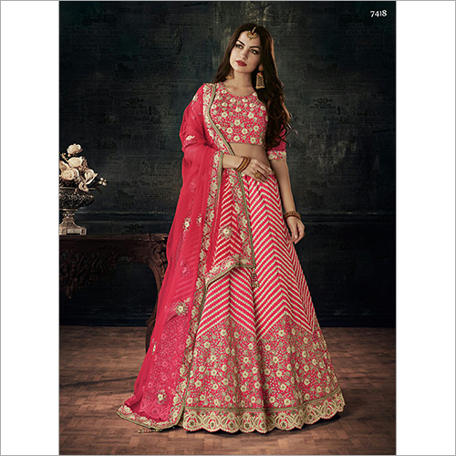 Red Party Wear Ghagra