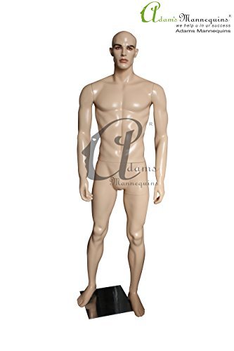 Male Realistic Mannequin MR07 - Fiberglass, Medium Size, Skin Color | High Quality, Beautifully Hand-Painted, Realistic Makeup and Eyelashes, Easy Dressing Features