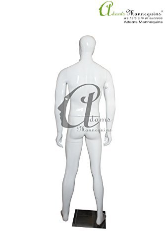 Male Abstract Mannequin MA09 - Fiberglass, Medium Size, White Gloss | Stand-Out Representation for Men's Fashion, Handcrafted Detail, Easy Dressing