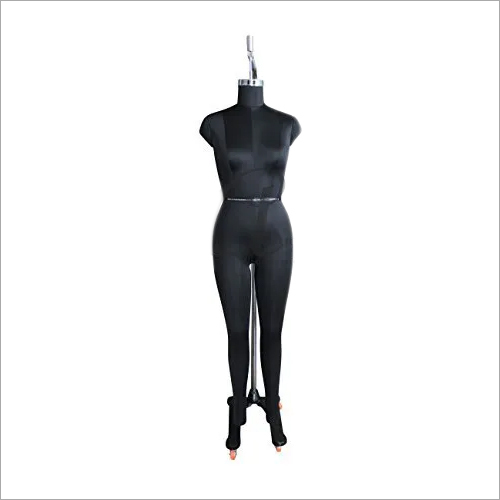 Adams Mannequins Female Tailor's Dummy - Fiberglass Size 12 Black | Collapsible Shoulders Sturdy Four-Legged Wheeled Stand Height Adjustable
