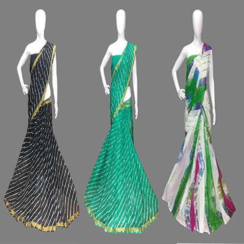 Silk Leheriya Bandhej Designer Saree