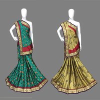 Zari Work Bandhej Gajji Silk Heavy Border Saree