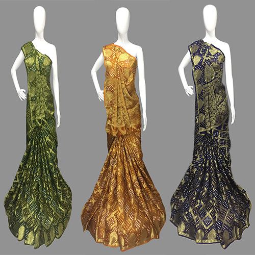 Zari Work Bandhani Jacquard Silk Rich Pallu Saree