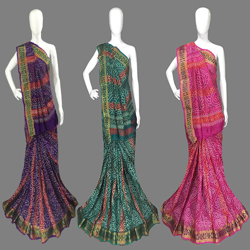 Jacquard Bandhani Print / Bandhej Saree